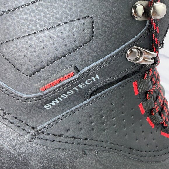 Swiss Tech Mens 3M 200g Thinsulate Waterproof Insulated Boots Size 8 Black - Picture 8 of 10